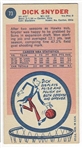 1969 Topps Basketball #73 Dick Snyder - Seattle SuperSonics
